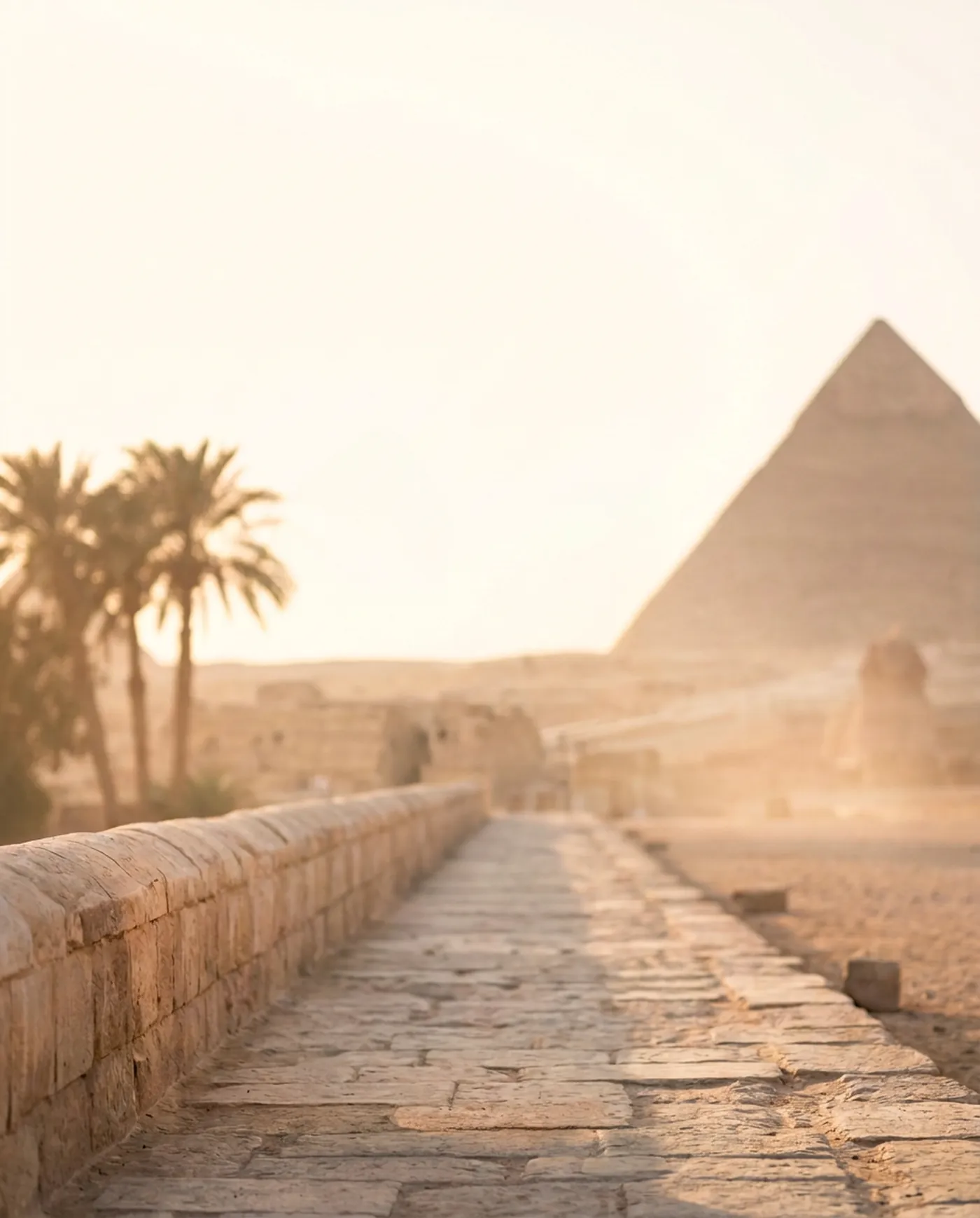 Las pirámides de Giza al atardecer